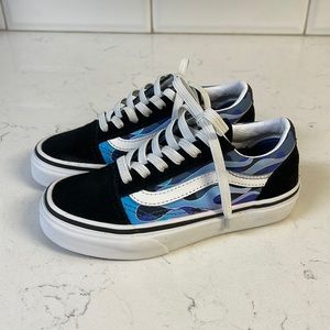 Vans Old Skool (Camo Flame) Blue/Ice Camo - Youth 12